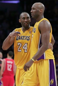 The heroes against Houston, Kobe Bryant and Lamar Odom.