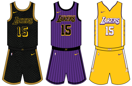 los angeles lakers jersey history