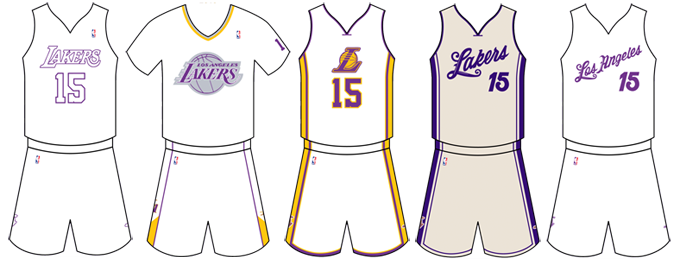 all lakers jerseys history